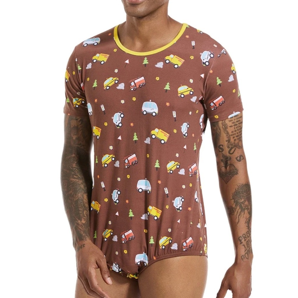Men's ABDL Brown Onesie, Large